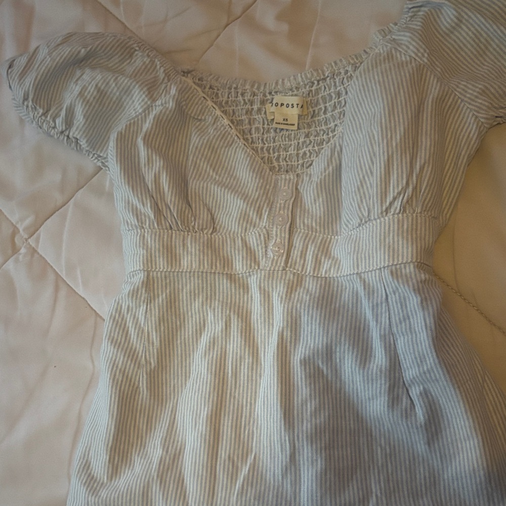 Aeropostale Blue and White Striped Top